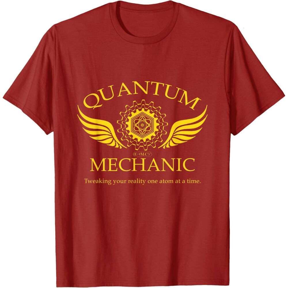 T shirt Mens Quantum Mechanic Tweaking Reality Shirt shirts tshirt graphic tee Casual tops summer clothes Short sleeve