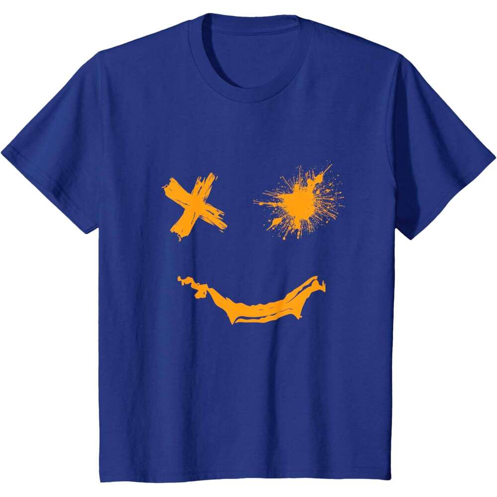 T shirt Mens Grunge Smile Orange Color Graphic T-Shirt shirts tshirt graphic tee Casual tops summer clothes Short sleeve Free shipping