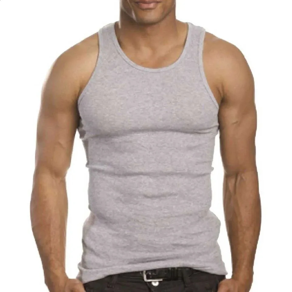 Mens vest sleeveless muscle sportswear gym workout Stringer fitness Tshirt Beater bodybuilding singles 240802