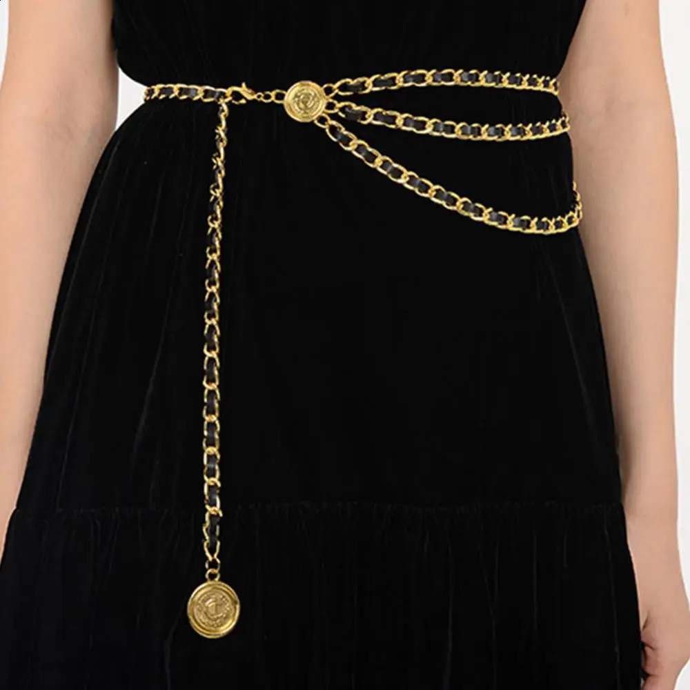Metal Tassel Chain Waist Chain Belt For Women Temperament Retro Pendant Decoration Simple Durable Thin Belt240723