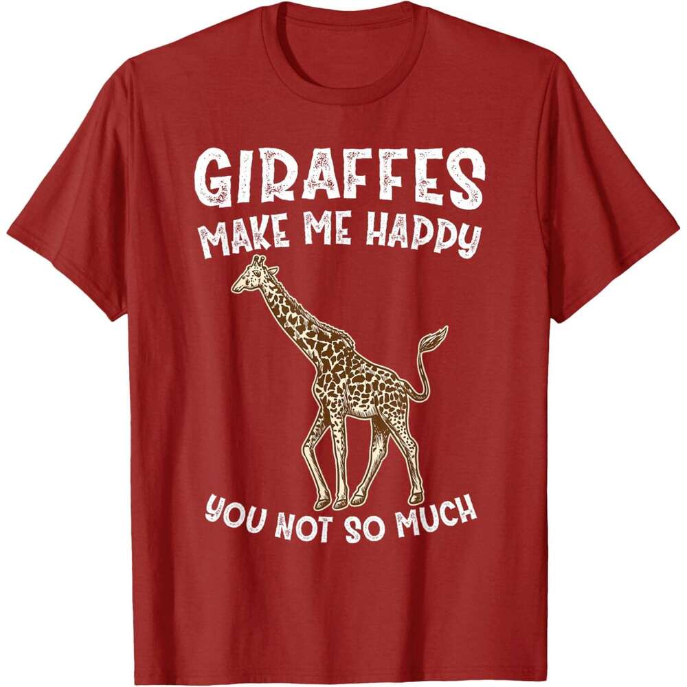 T shirt Mens Giraffes Make Me Happy You Not So Much T-Shirt shirts tshirt graphic tee Casual tops summer clothes Short sleeve Free shipping
