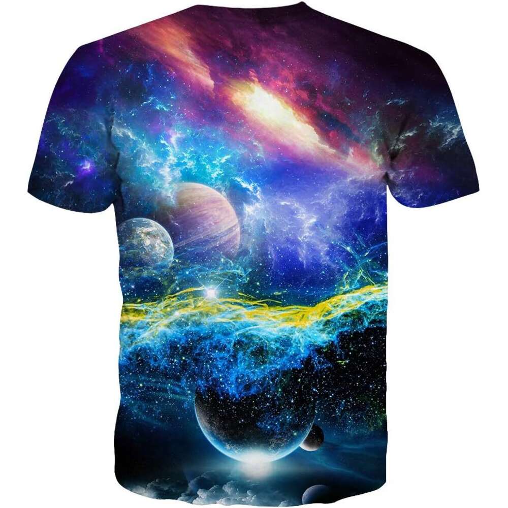 2024 T shirt Mens Unisex 3D Print Shirts Colorful Space Graphic Tees for Men Women Teens shirts tshirt graphic tee Casual tops summer clothes Short sl