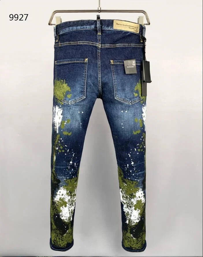 Italian street locomotives for men and women are painted and washed with paint cloth 9927 blue jeans full size 44-54. 240805