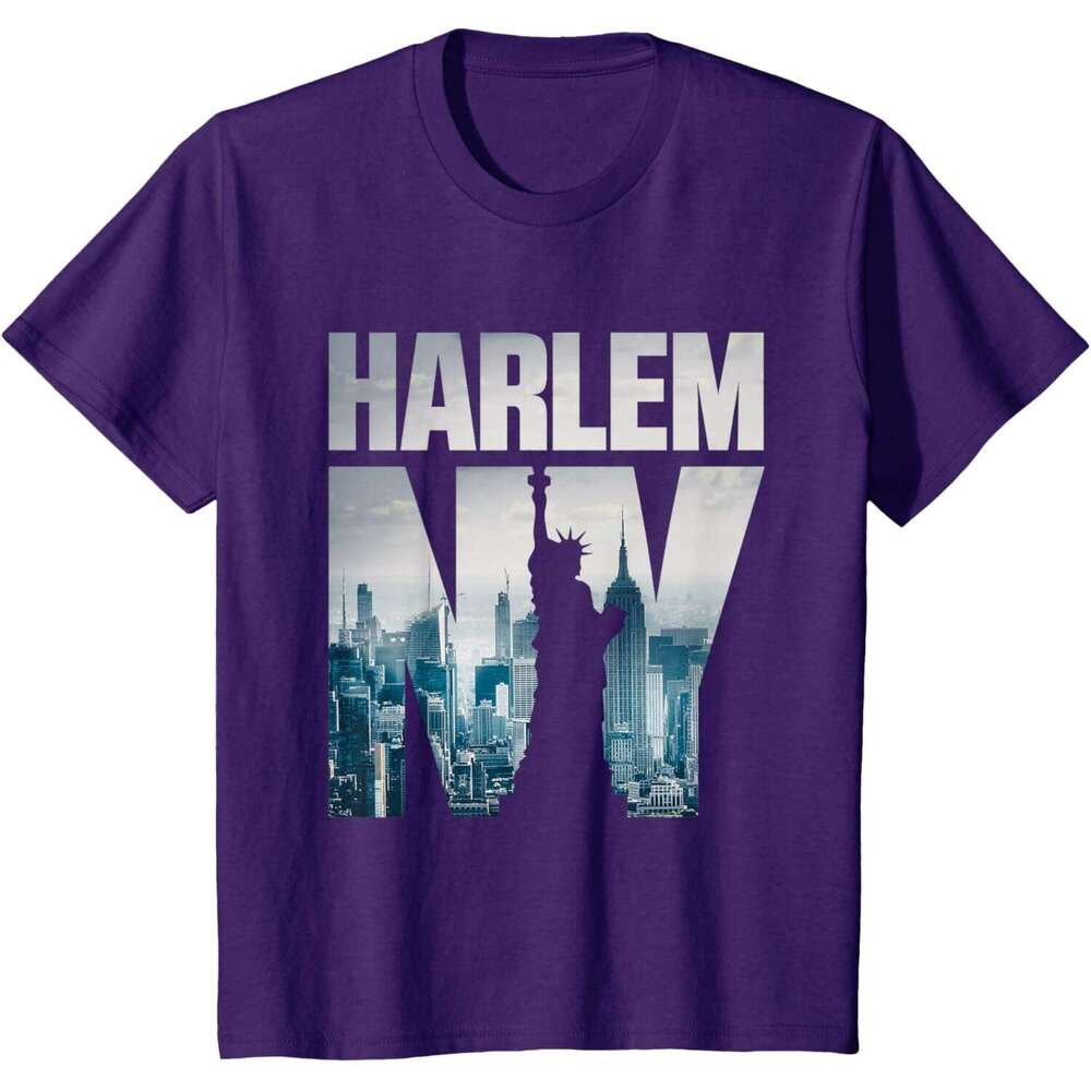 T shirt Mens Tee shirts, Harlem New York City Skyline Short Sleeve T-Shirt shirts tshirt graphic tee Casual tops summer clothes Short sleeve Free ship
