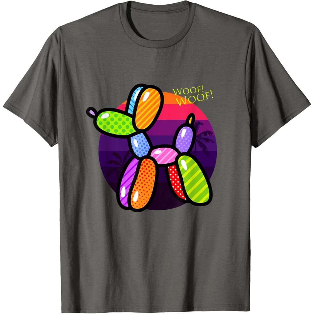 T shirt Mens Poodle Dog Balloon Animal Illustration Graphic Designs T-Shirt shirts tshirt graphic tee Casual tops summer clothes Short sleeve Free shi