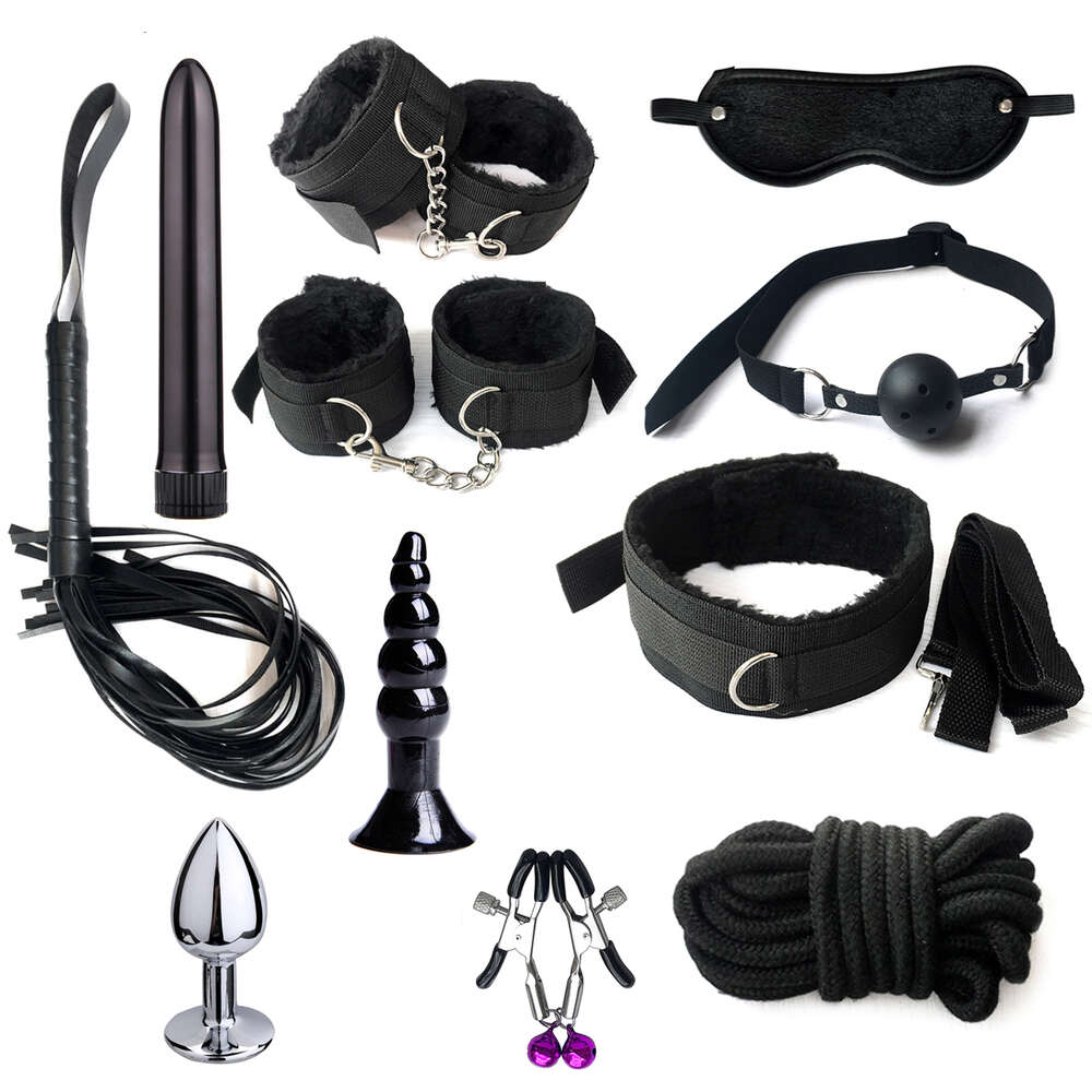 SANICA Bdsm Sex Toy Sexy Slave Leather Bed Sm Fetish Bondage Kit 11pcs Fetish Handcuffs Bondage Restraints For Adult Bondage Set