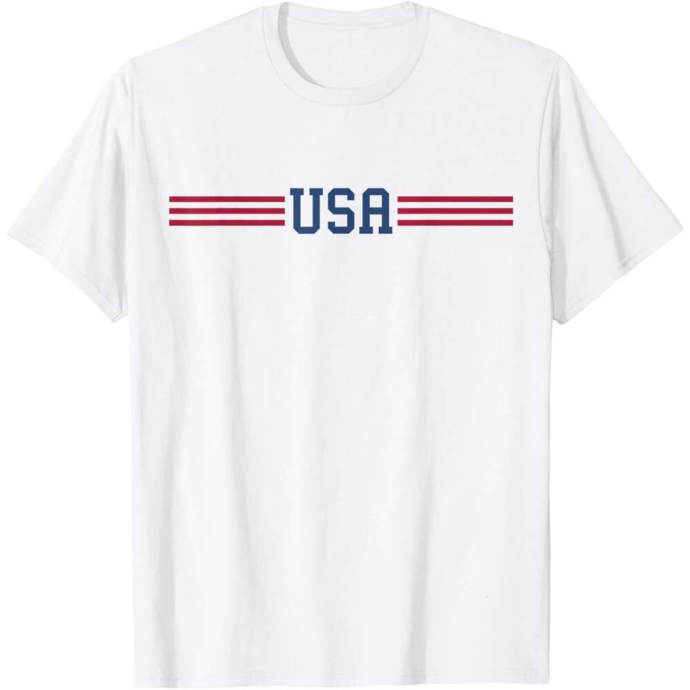 T shirt Mens USA T Shirt Women Men Patriotic American White 4th of July T-Shirt shirts tshirt graphic tee Casual tops summer clothes Short sleeve Free