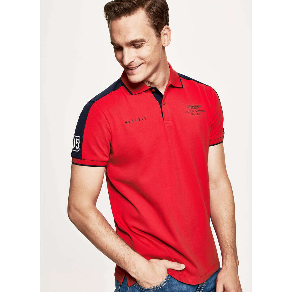 Hackett brand men's color blocked printed pure cotton polo shirt, lapel T-shirt, short sleeved 897