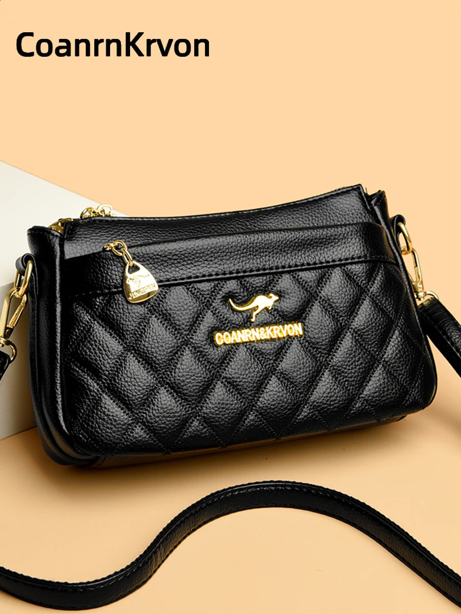 Soft Leather Handbag Advanced Sensory Fashion Zipper Storage Bag Multi functional Bottom Small Square for Women 240820