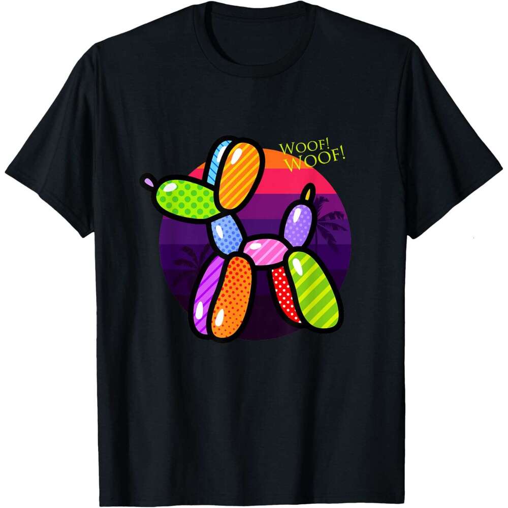 T shirt Mens Poodle Dog Balloon Animal Illustration Graphic Designs T-Shirt shirts tshirt graphic tee Casual tops summer clothes Short sleeve Free shi