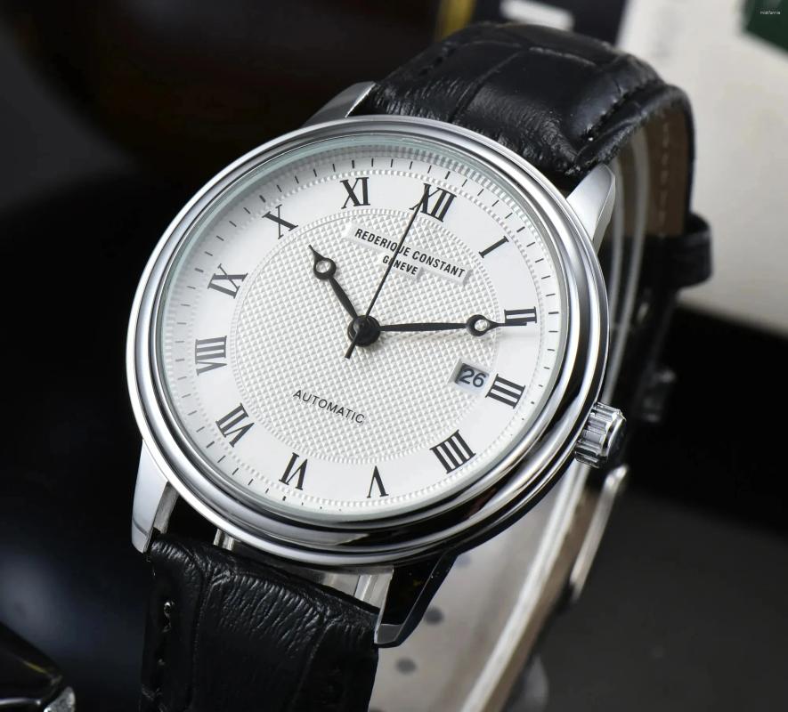 Wristwatches Luxury Original Minimalist Three Needle Automatic Dating Car Men's Watch Premium Leather Strap Quartz
