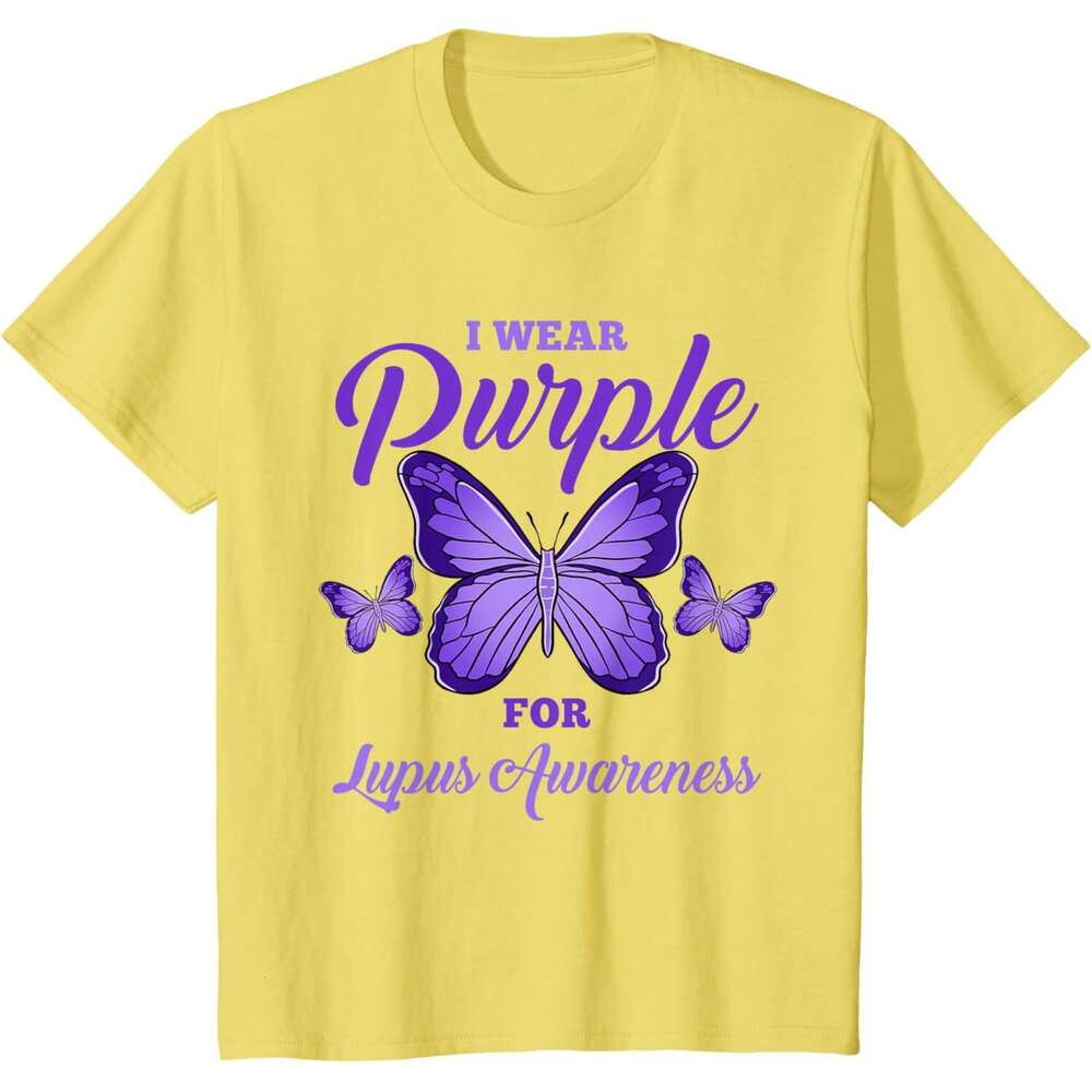 T shirt Mens I Wear Purple For Lupus Awareness T-Shirt shirts tshirt graphic tee Casual tops summer clothes Short sleeve Free shipping