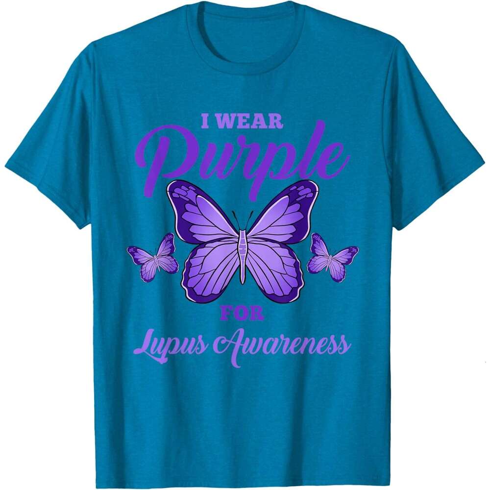 T shirt Mens I Wear Purple For Lupus Awareness T-Shirt shirts tshirt graphic tee Casual tops summer clothes Short sleeve Free shipping