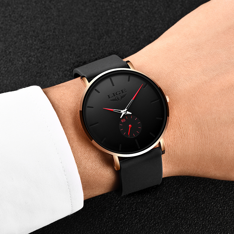LIGE 2024 New Fashion Sports Mens Watches Top Brand Luxury Waterproof Simple Ultra-Thin Watch Men Quartz Clock