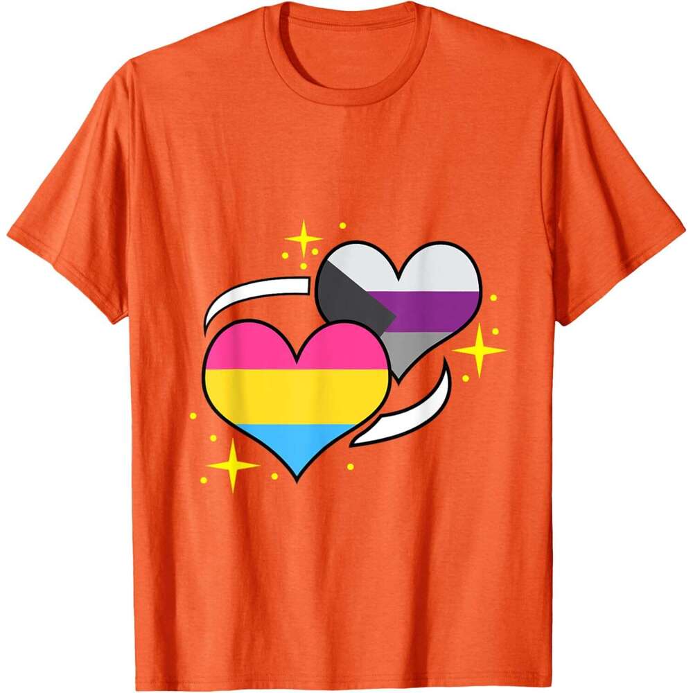 T shirt Mens Pan Flag Heart Panromantic Demisexual T-Shirt shirts tshirt graphic tee Casual tops summer clothes Short sleeve Free shipping