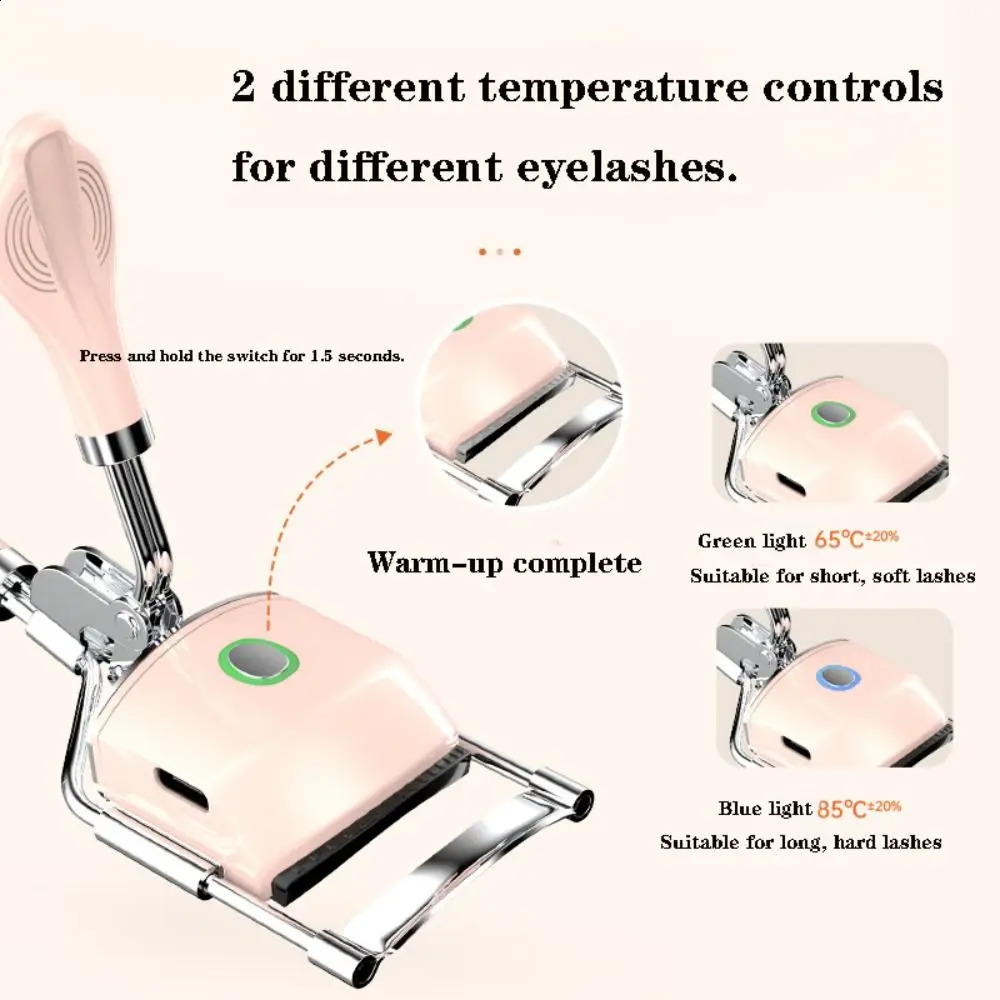 USB charging electric heating eyelash curler mini makeup tool beauty longlasting 240729