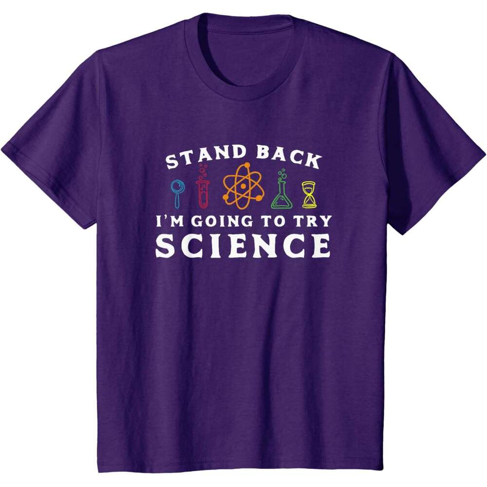 T shirt Mens Stand Back I'm Going To Try Science Shirt - Funny Scientist shirts tshirt graphic tee Casual tops summer clothes Short sleeve Free s