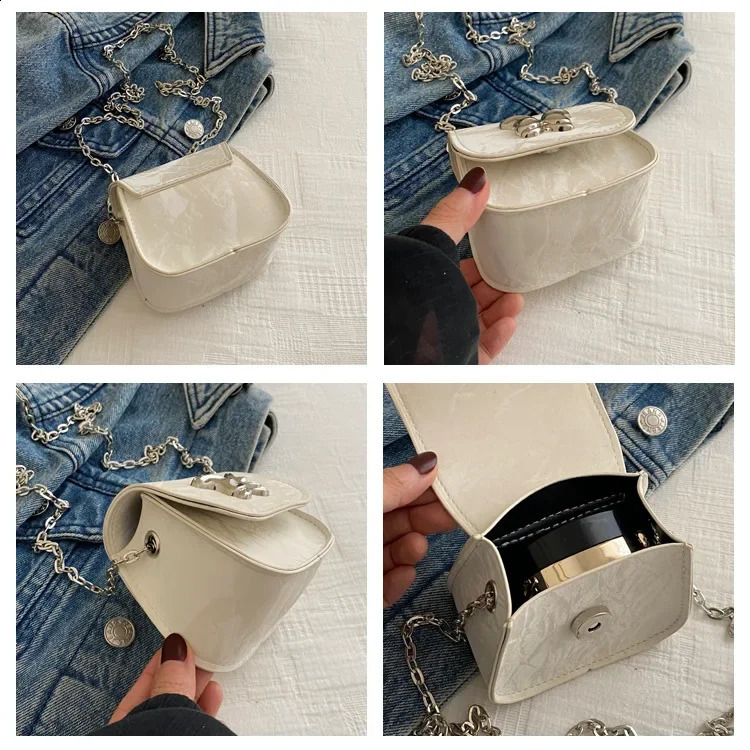 Metal Butterfly Womens Mini Shoulder Bag Fashion Chain Small Cross Body PU Leather Dinner Party Clutch Wallet 240805