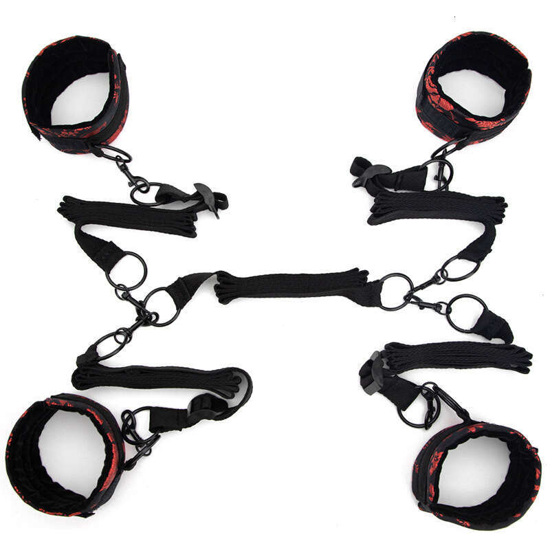 wholesale Chinese style bed straps ankle cuff sex bondage bdsm kit bed restraints set with handcuff sex toys for woman