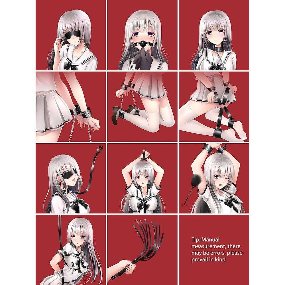 Customize 12 Pieces Japanese Adjustable Leather Straps BDSM Bondage Set Feitsh Bondage Kit Sex Toys Bed Restraints for Couples