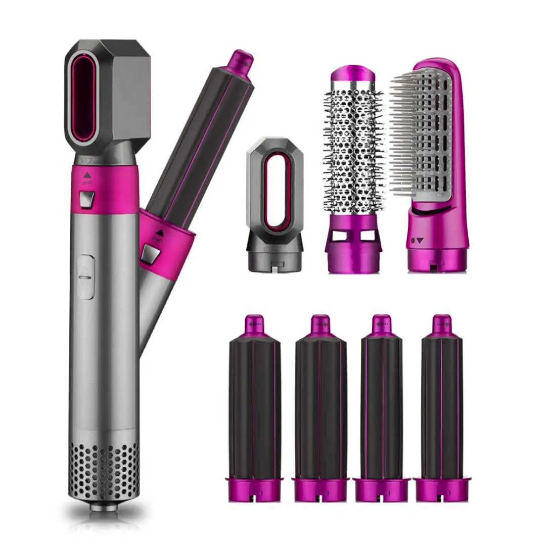 Dryers New 5 in1 Curg Iron Straightener With Brush Hairdryer For Dryer Hair Multi Styler G240805GO9H