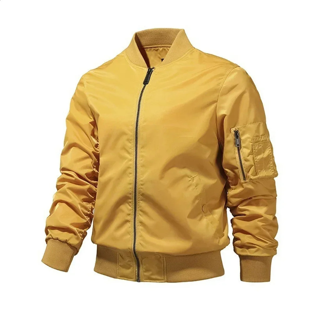 Military Jackets for Men Monochromatic Bomber Jacket Outerwear Baseball Outdoor Clothing Spring and Autumn 240715