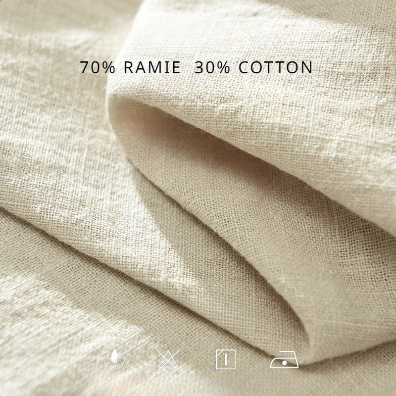 Summer Casual Thin Pants for Men Clothing Cotton and Ramie Breathable Loose Solid Color Straight Trousers CM3581 240805