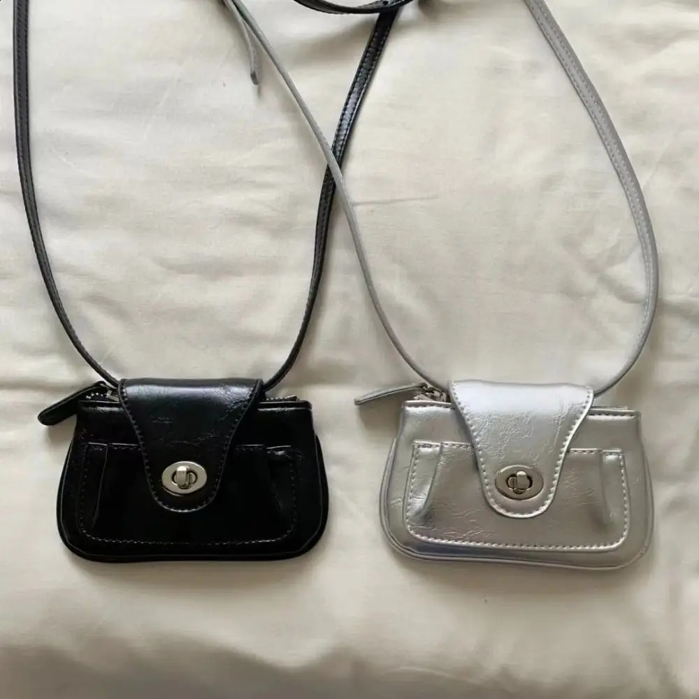 Cute leather mini silver cross shaped bag suitable for womens fashionable lipstick handbags and wallets 240805