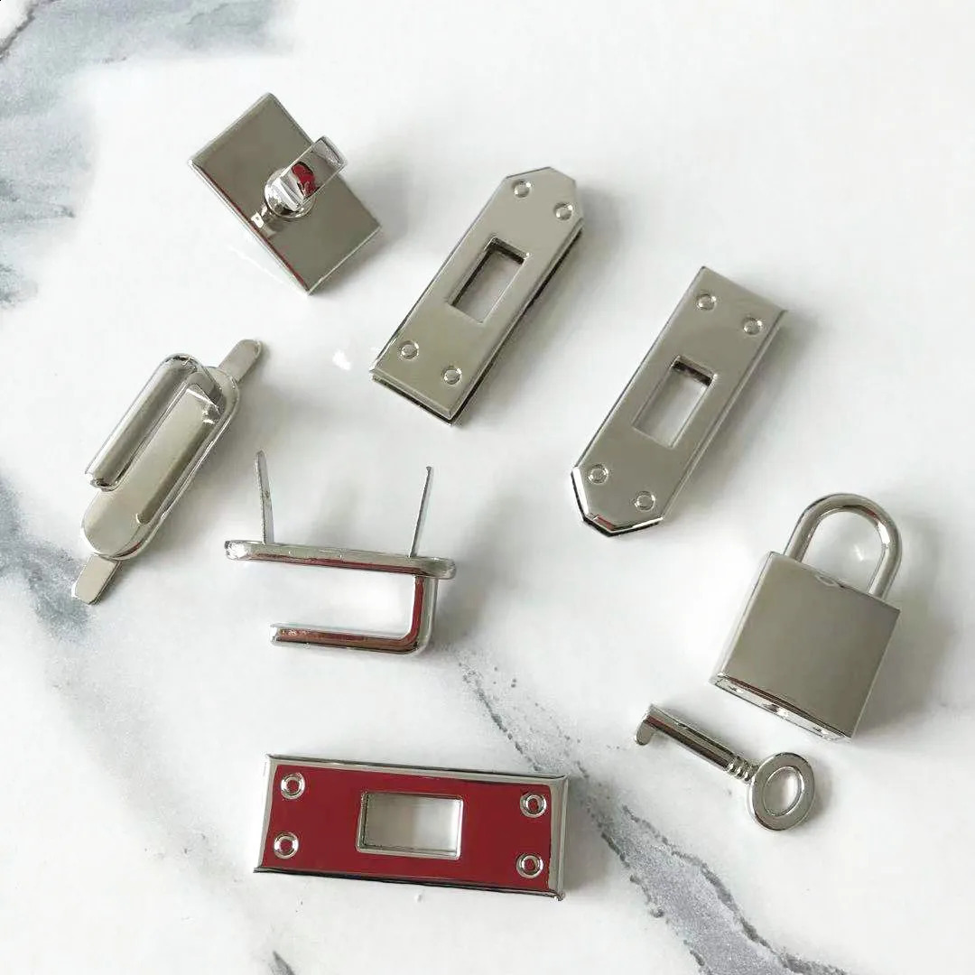 1 Set 7 pcs 45mm 4 Colors Metal Bag Lock Hardware Accessories Womens Handbag Swivel Clasp Lock Buckle DIY Part Leather Craft 240821