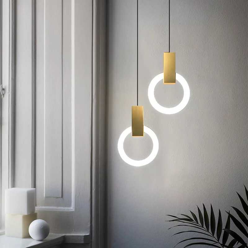 Nordic Simple LED Pendant Light Living Room Stairs In Chandelier Creative Dining Room Bedroom LED Ceiling Pendant Lamp X250307
