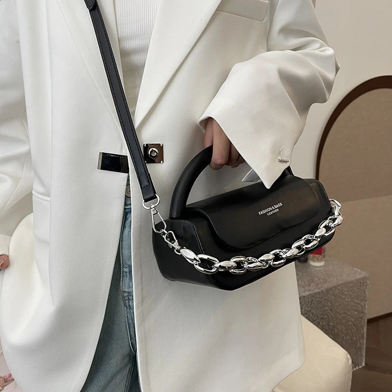 Pu Solid Thread Fashion TopHandle Bags Flap Buckle High Quality Shoulder Crossbody Bag for Women Bolsa 240802