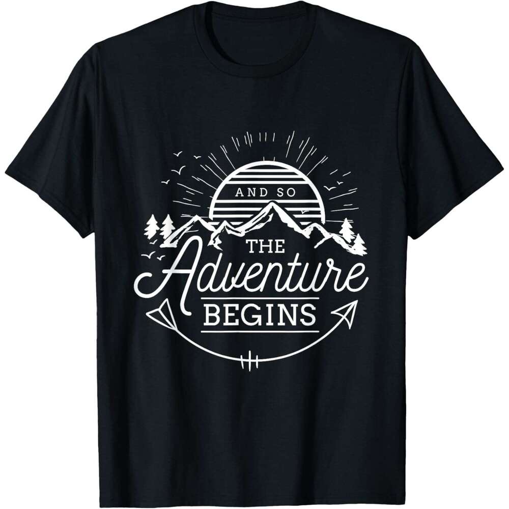 T shirt Mens And So The Begins Adventure Camping T-Shirt shirts tshirt graphic tee Casual tops summer clothes Short sleeve Free shipping