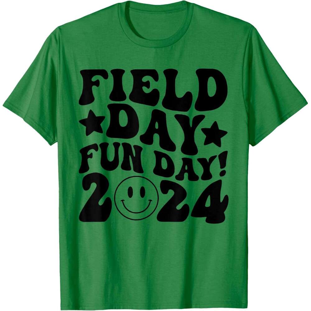 T shirt Mens Fun Funny For Teacher Kids Field Day 2024 T-Shirt shirts tshirt graphic tee Casual tops summer clothes Short sleeve Free shipping