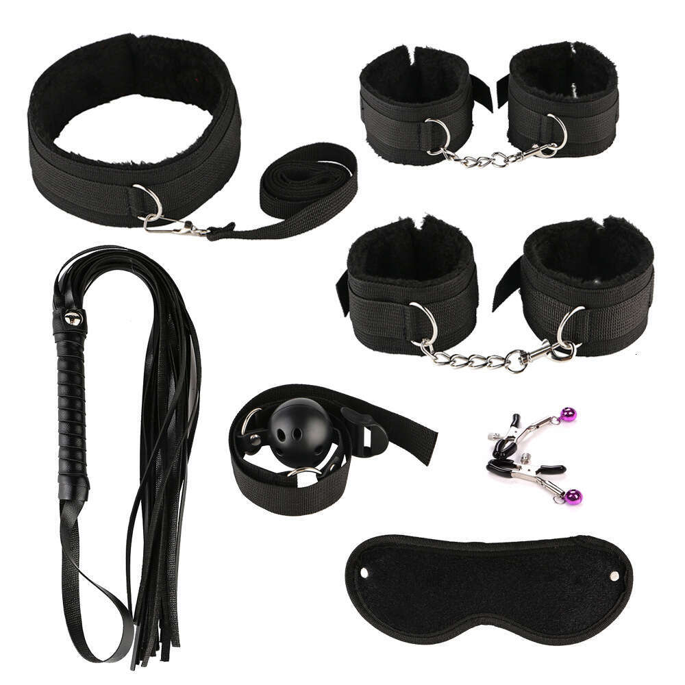 factory price SM bondage restraint nylon 7 Pcs Bed Bondage Kit BDSM Fetish toy