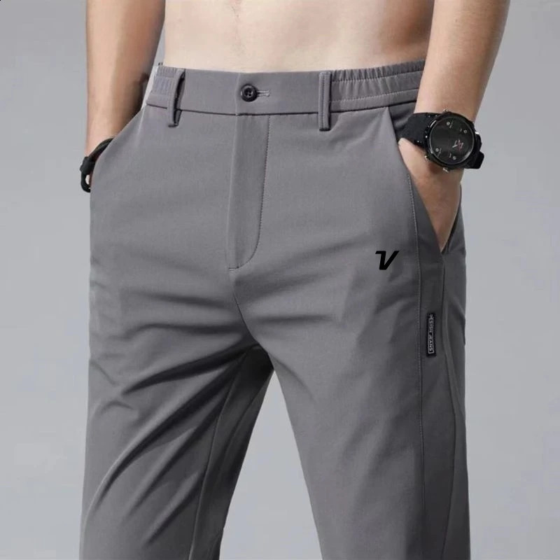 mens summer golf pants high quality ice silk stretch golf pants fashion slim-fit quick drying golf pants 240819