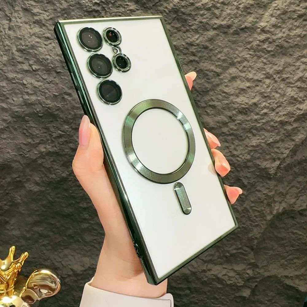 Luxury Clear Magnetic For Magsafe Cases Soft Shockproof With Camera Lens Protector For Samsung S20 S21 S22 S23 FE S24 Ultra Plus Note 10 20 A05 A05S A