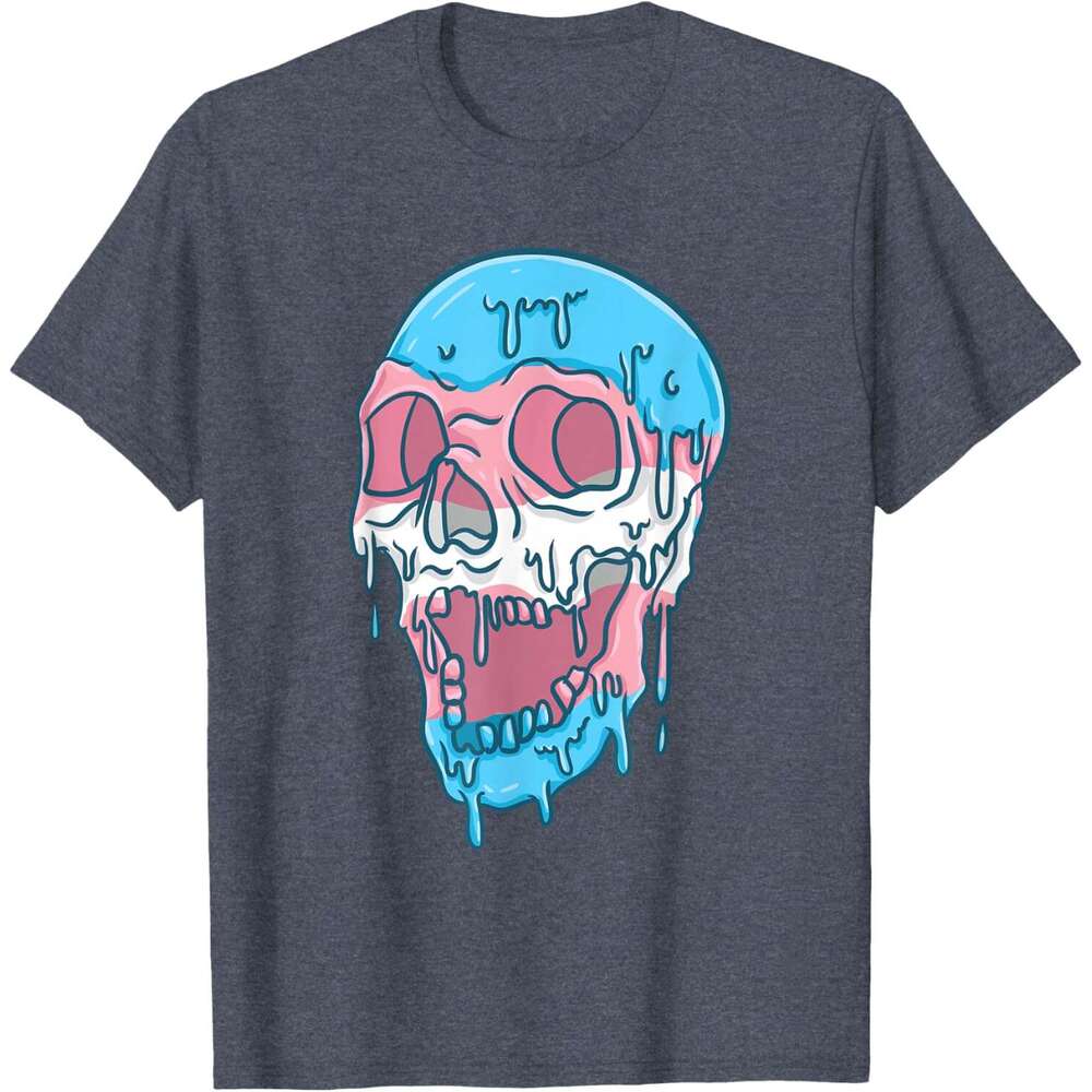25ss T shirt Mens Dripping Trans Pride Skull Transgender T-Shirt shirts tshirt graphic tee Casual tops summer clothes Short sleeve Free shipping
