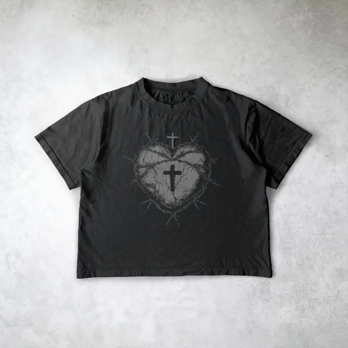 2024 Y2K High Street Retro Red Heart Pattern Hoodies Oversized For Men And Women Harajuku Hip-hop Gothic T-shirt Sweatshirt 240805