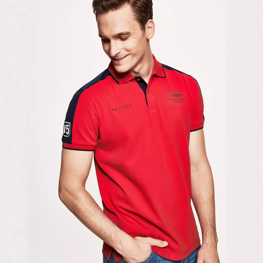 Hackett brand men's color blocked printed pure cotton polo shirt, lapel T-shirt, short sleeved 897
