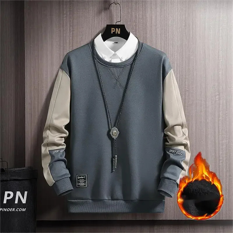 Spring and Autumn Casual Men Sweatshirt Hoodie Harajuku Streetwear Pullover Male Patchwork Loose Long Sleeve O-Neck Hoodies 240805