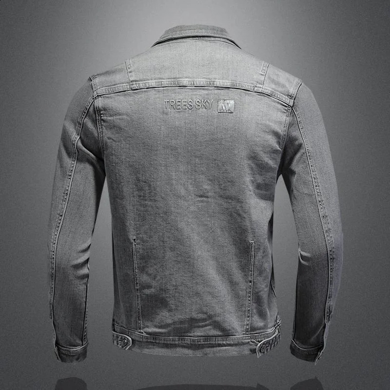 SpringSummer Classic Solid Color Retro Cowboy Jacket Mens Casual Loose Comfortable High Quality Coat 240827