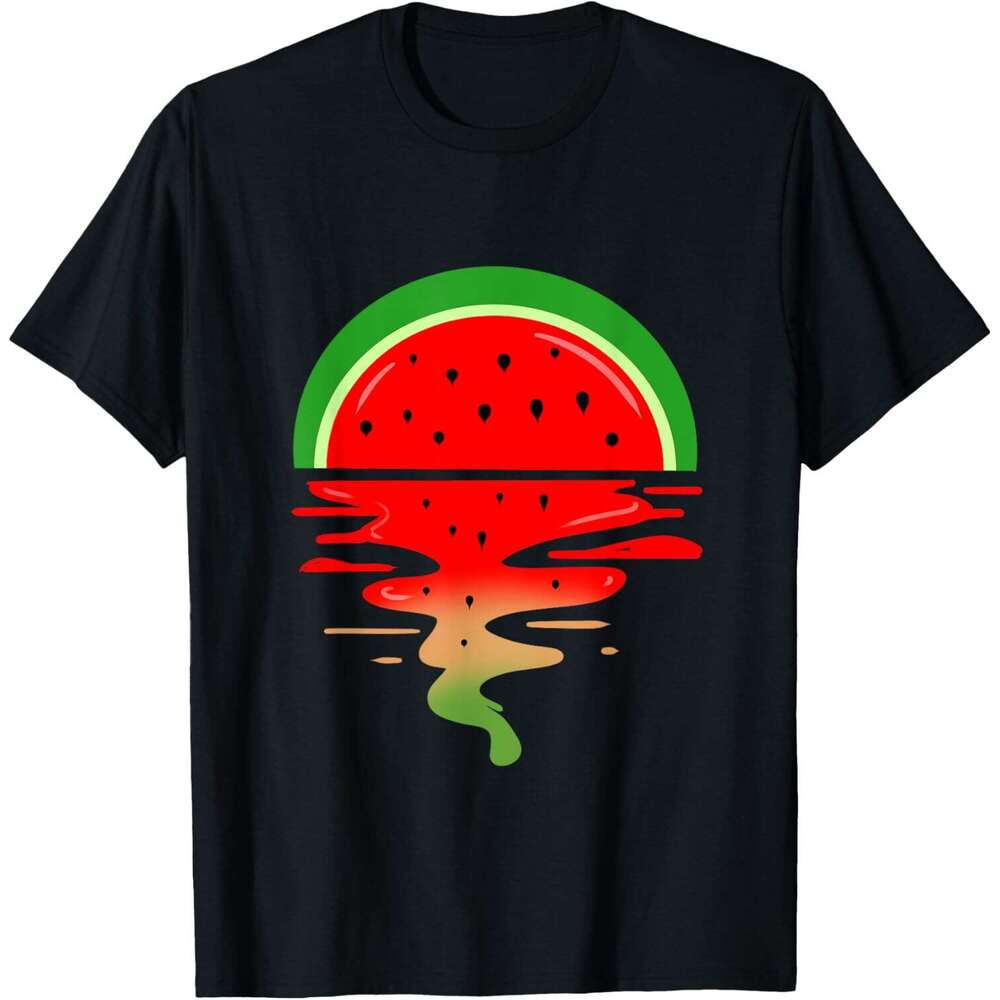 T shirt Mens Watermelon Vaporwave Sunset T-Shirt shirts tshirt graphic tee Casual tops summer clothes Short sleeve
