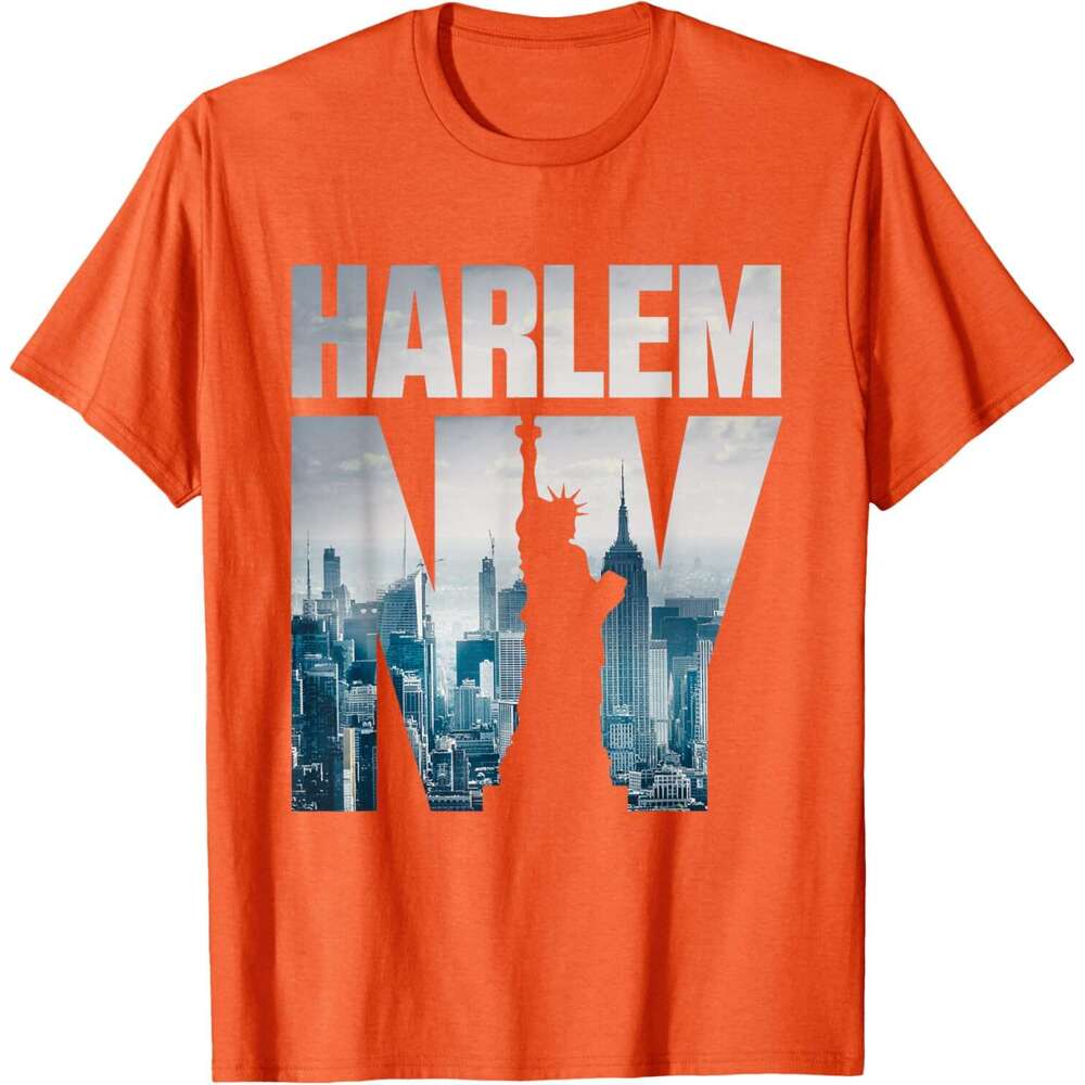 T shirt Mens Tee shirts, Harlem New York City Skyline Short Sleeve T-Shirt shirts tshirt graphic tee Casual tops summer clothes Short sleeve Free ship