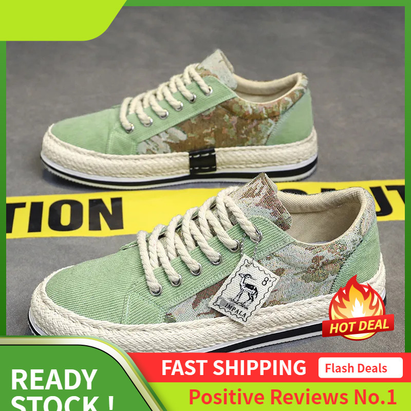 Ddmyoutdoor Vintage Print Sneakers Flat Low Top Men Canvas Casual Shoes Outdoor