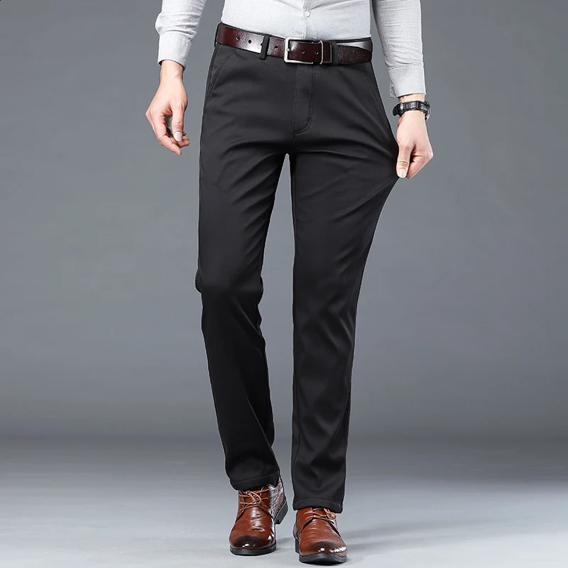 Summer Thin Korean Style Business Casual Trousers for Men Stretch Soft Straight Leg Loose Fashionable Casual Pants Male 240805