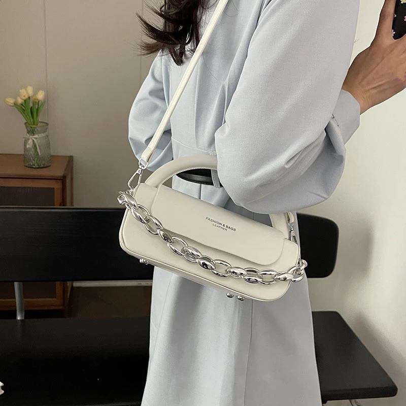 Pu Solid Thread Fashion TopHandle Bags Flap Buckle High Quality Shoulder Crossbody Bag for Women Bolsa 240802