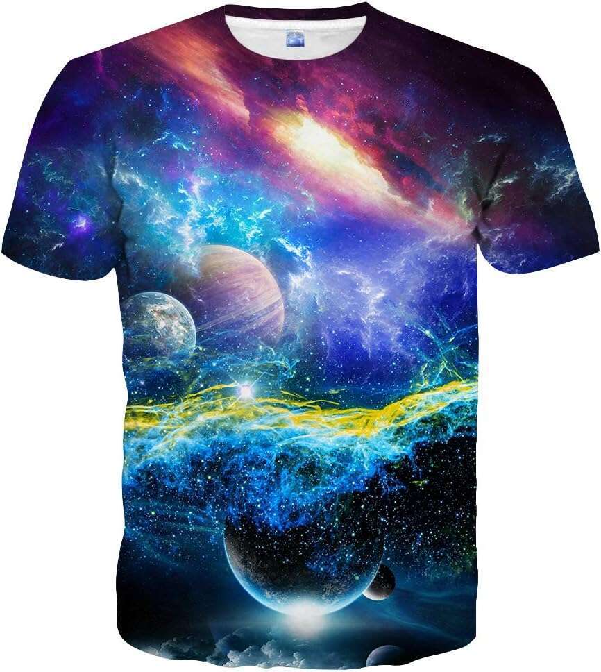 2024 T shirt Mens Unisex 3D Print Shirts Colorful Space Graphic Tees for Men Women Teens shirts tshirt graphic tee Casual tops summer clothes Short sl