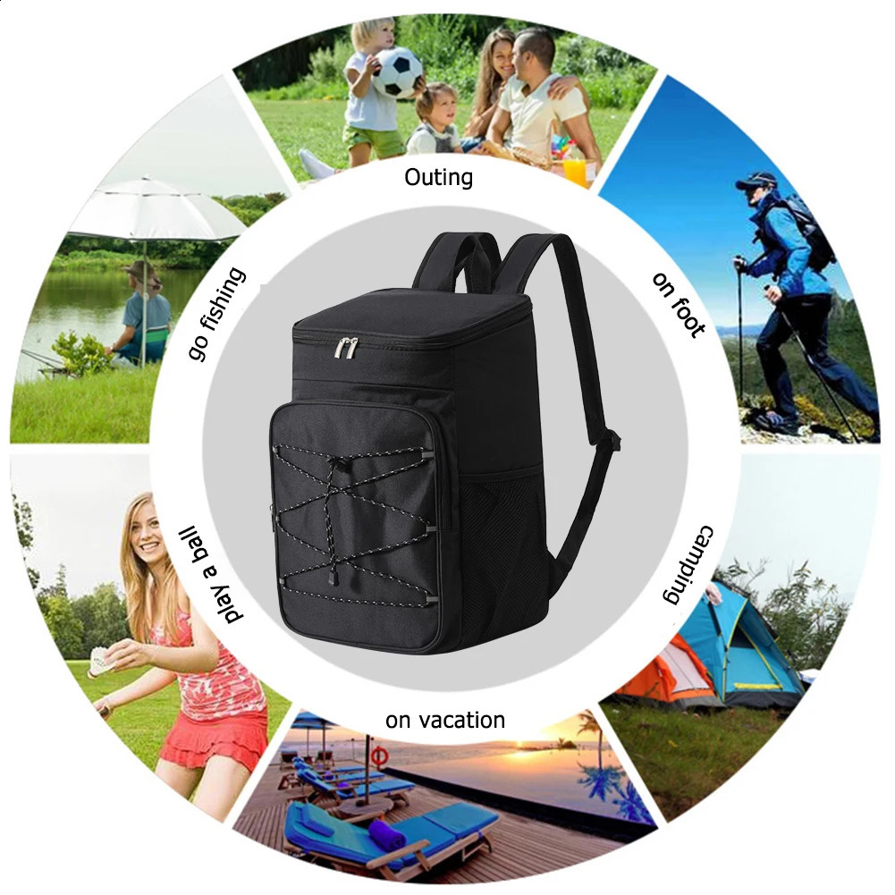 Insulated Cooler Bag Thermal Backpack Waterproof Picnic LeakProof Isothermal Fridge Beer Camping Supplies 240802