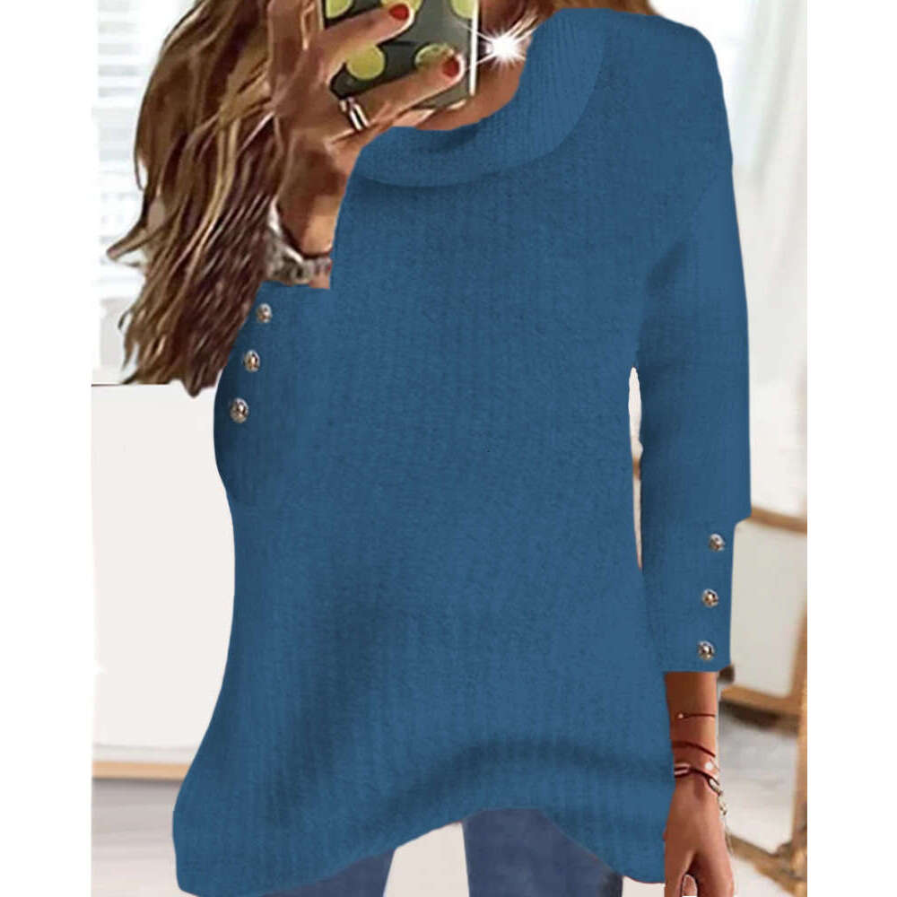 2024 Autumn/winter Womens Hoodie New High Collar Knitted Top Knit Sweater Cashmere Sweaters Sweaters Clothes Woman Pullover Coarse Polo Sweater Women 