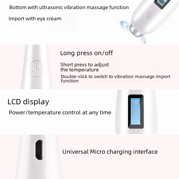 Ceramic heated eyelash curling massage machine with rechargeable electric curler roller used for eye makeup and beauty treatment 240729
